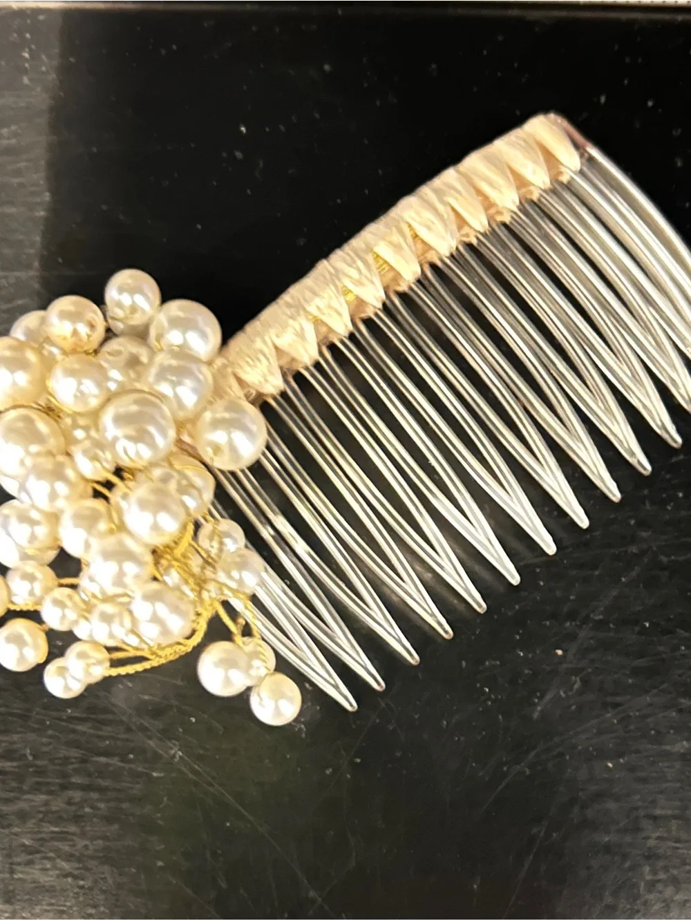 Vintage Pearl Cluster Hair Comb 1980s Bridal Hair Accessory Wedding Prom Updo